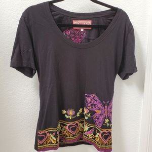 JWLA Johnny Was Embroidered 🦋 Butterfly 💕 Top M